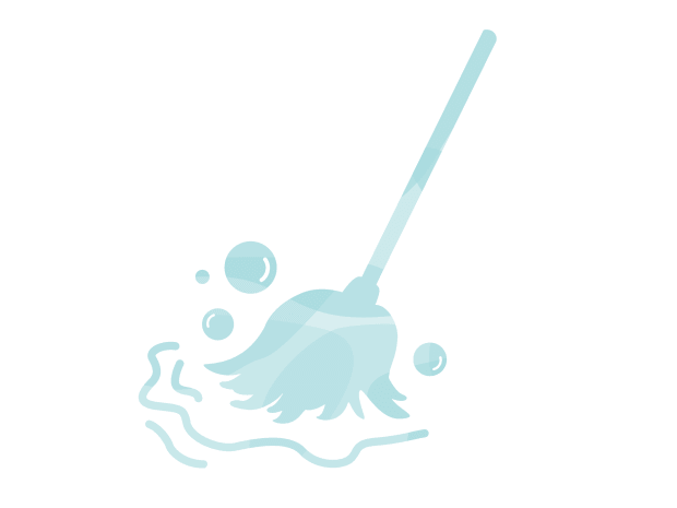 Blue mop illustration