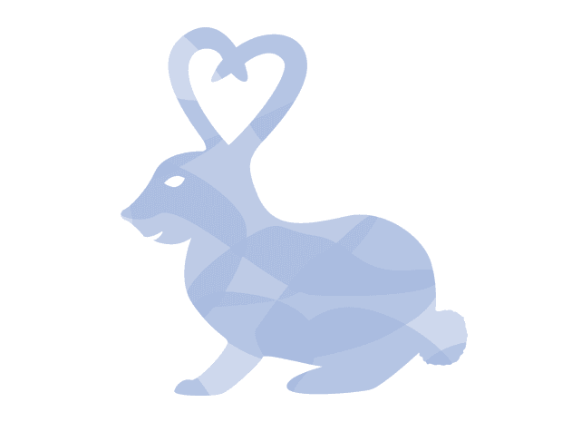 Bunny with ears forming a heart illustration