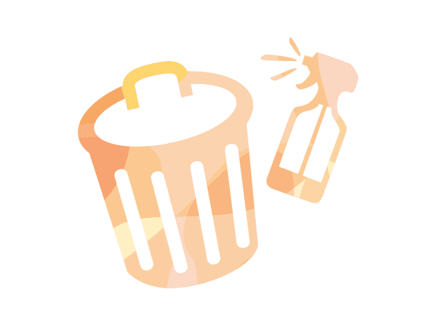 Orange garbage illustration