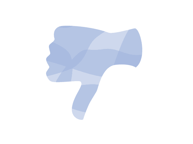 Illustration of blue thumbs down