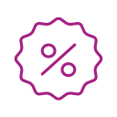 A sticker showing a percent discount