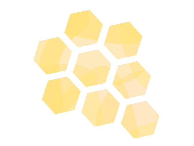 Illustration of hexagons in the shape of a beehive