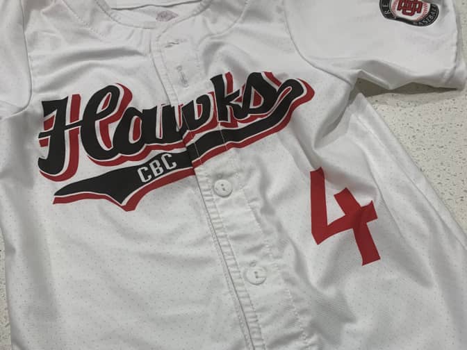 Image of white baseball jersey with no stains