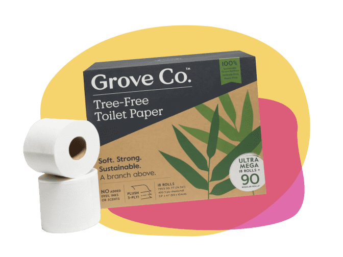 toilet paper over illustrated shapes
