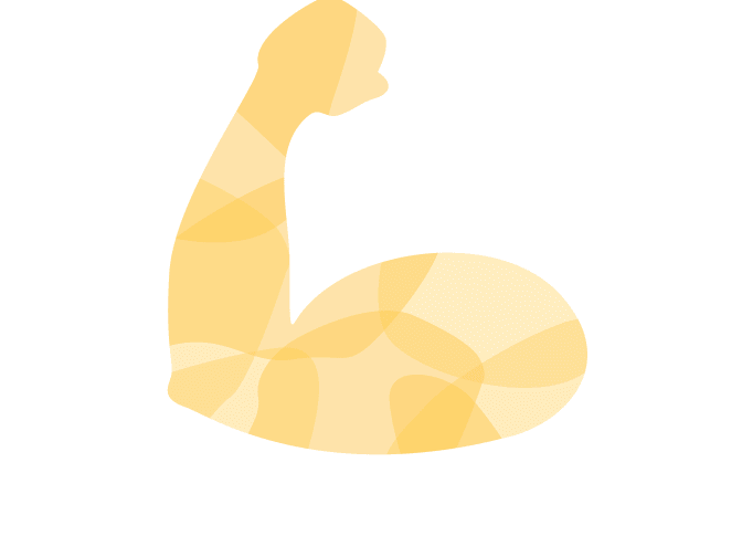 Illustration of yellow arm muscle