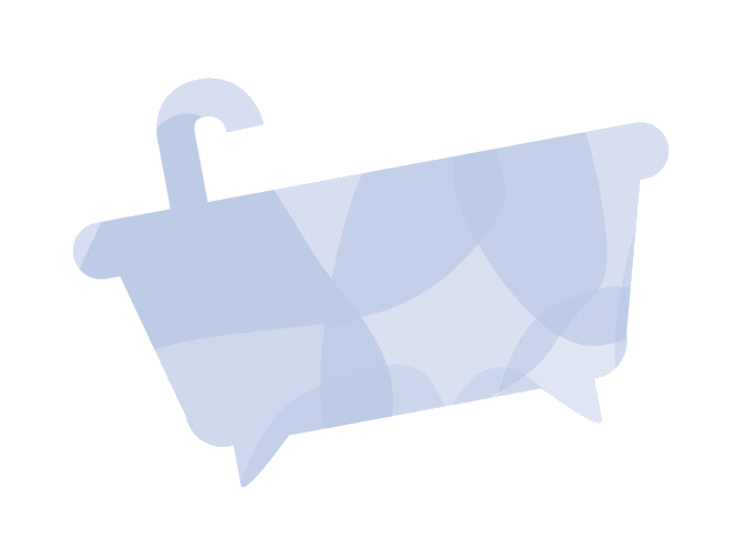 Blue bathtub illustration
