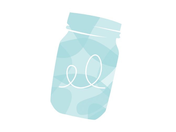 Blue mason jar illustration