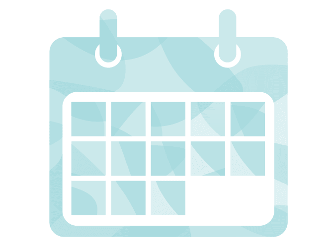 Light blue illustration of a calendar.