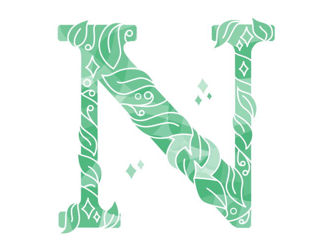Illustration of green letter "N"