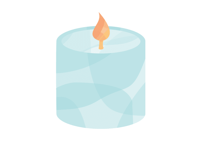 Blue candle illustration