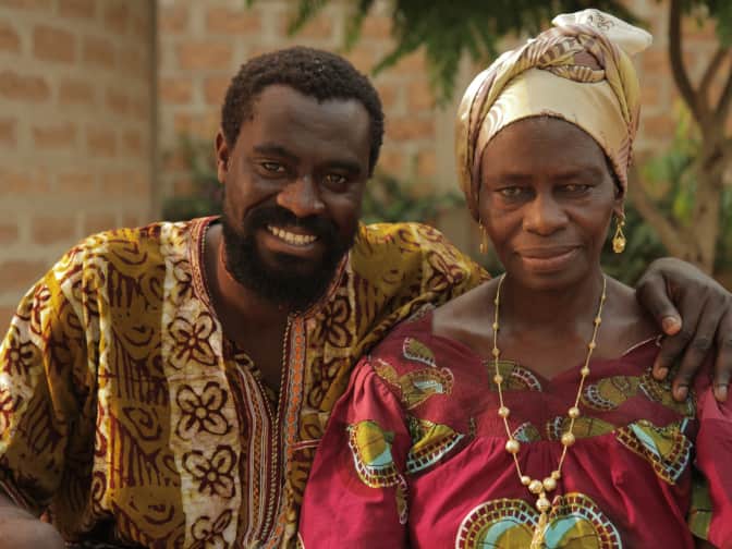 Photo of Alaffia founder Olowo-n’djo Tchala and a woman