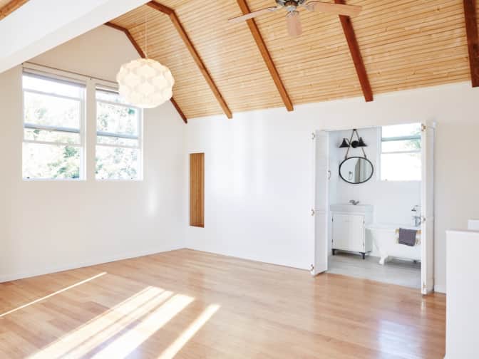 image of a room with bamboo floors