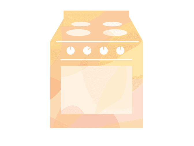 Orange stove illustration
