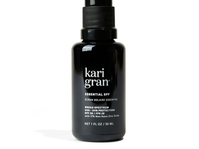 Kari Gran essential SPF bottle with white background
