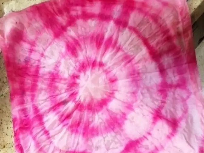 pink tie-dyed napkin