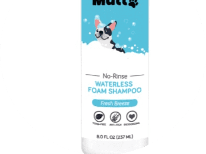 Image of Mighty Mutt Waterless Foam Shampoo lable