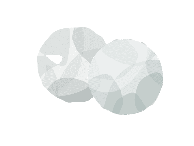 Gray dryer balls illustration