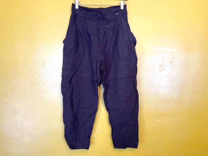 pair of linen pants before Wrinkle Releaser was used