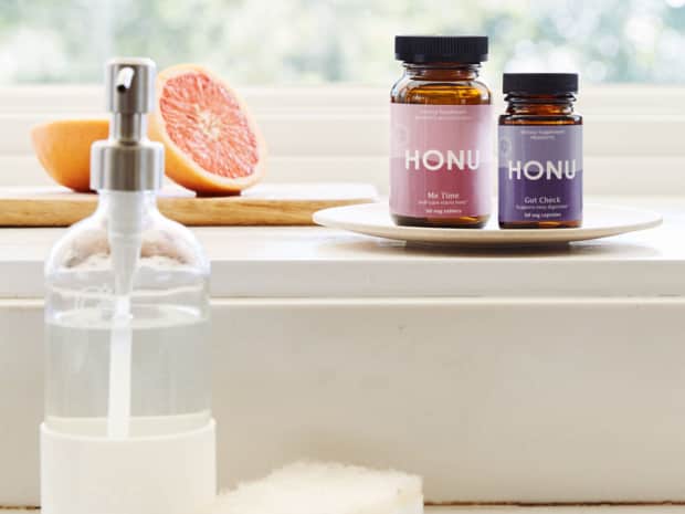 Photo of Honu supplements on windowsill