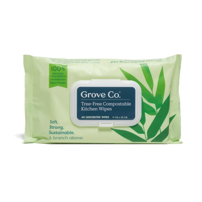 Tree-Free Compostable Kitchen Wipes - 100% Bamboo