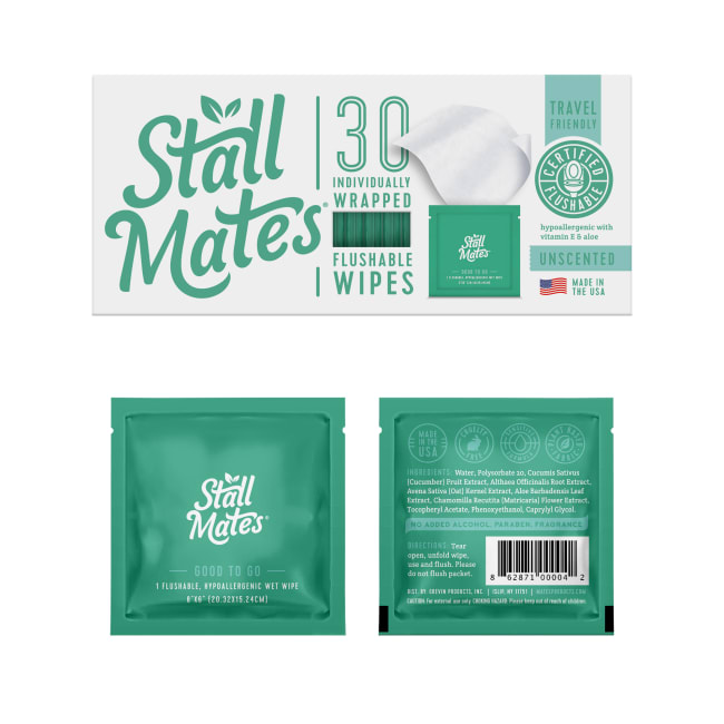 Stall Mates Flushable Wipes Individually Wrapped