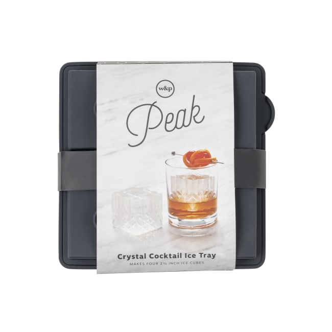 W & P Cocktail Ice Tray Set: Petal + Crystal Charcoal