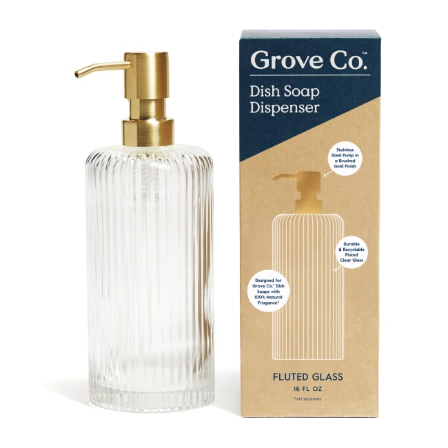 Grove Co. Reusable Glass Dish Soap Dispenser