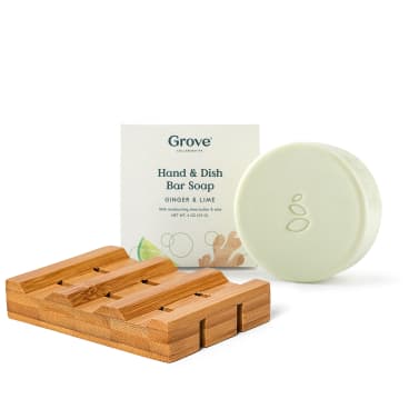 Grove Co. Hand & Dish Bar Soap with Replacement Dish Brush Set