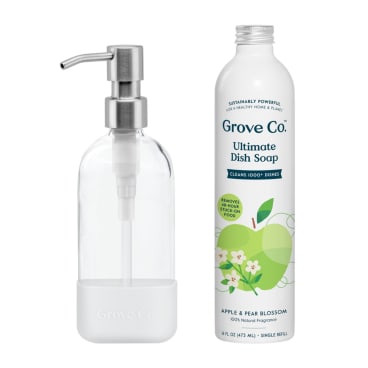 Grove Co. Dish Soap Glass Dispenser With White Silicone Sleeve : Target