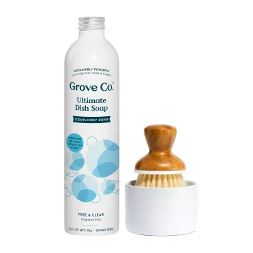 Grove Co. Ultimate Dish Soap + Bubble Up Dish Soap Dispenser & Brush Set -  Fresh Horizons
