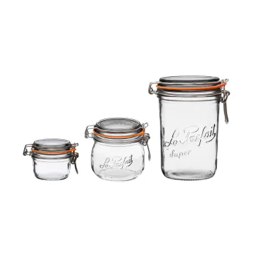 Le Parfait Screw Top Jars – Large French Glass Jars For Pantry Storage  Preserving Bulk Goods, 4 pk ORN / 32 fl oz - Fred Meyer