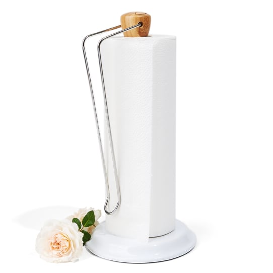 Home Basics Grove Free Standing Paper Towel Holder with Weighted Base,  White, KITCHEN ORGANIZATION