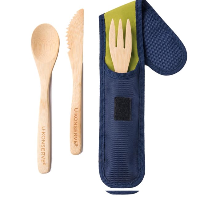 Reusable Bamboo Flatware Set with Storage Case