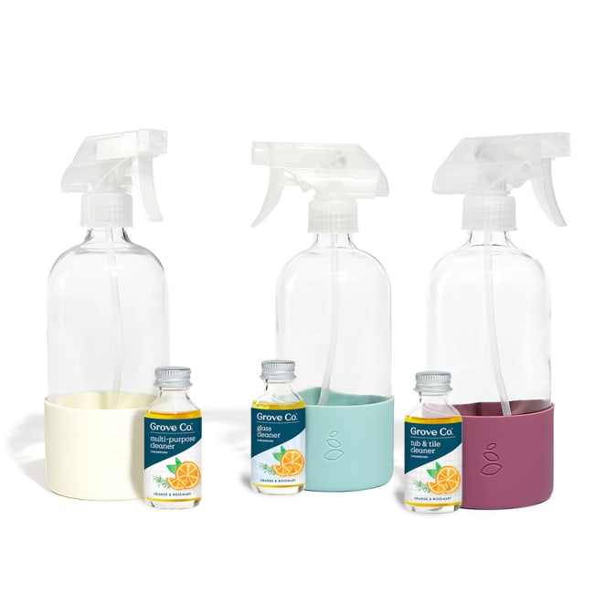 Grove Co. Cleaning Concentrate Essentials + Glass Spray Bottles