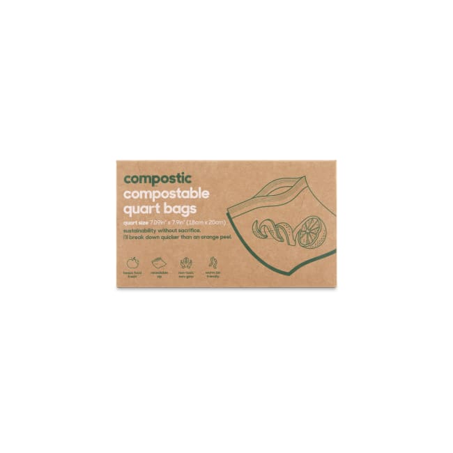 100% Compostable Food Storage Bags [Quart 100 Pack] Eco-Friendly
