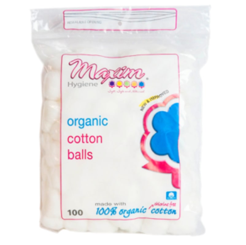 Pink hygienic cotton balls Stock Photo