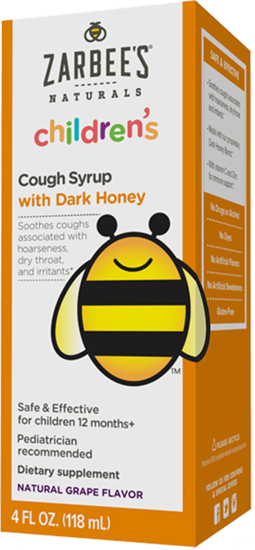 Zarbee's Children's Cough Syrup with Dark Honey Natural Grape Flavor 4 fl  oz (118 ml)