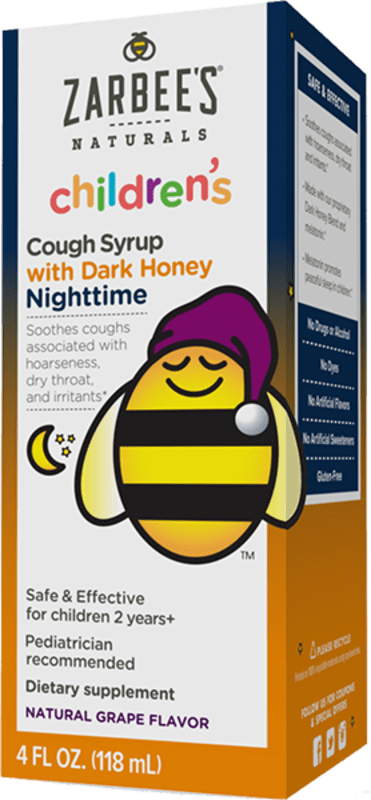 Zarbee's Children's Cough Syrup with Dark Honey Natural Grape Flavor 4 fl  oz (118 ml)