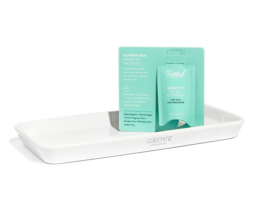 Grove Co. Modern Stoneware Tray + Sensitive Skin Facial Cleanser Sample