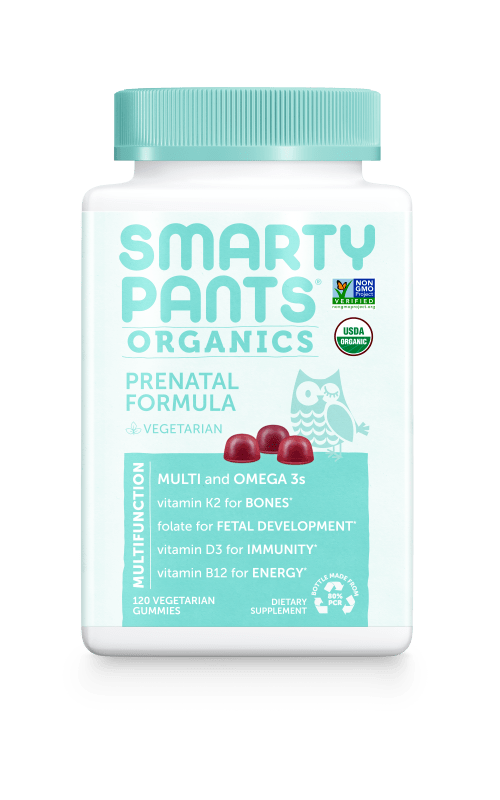 Amazoncom SmartyPants Organic Prenatal Vitamins Daily Gummy  Multivitamin Folate Probiotics Vitamins C D3 B12 K  Zinc for Immune  Support Digestive Health  Fetal Development 120 Gummies 30 Day Supply