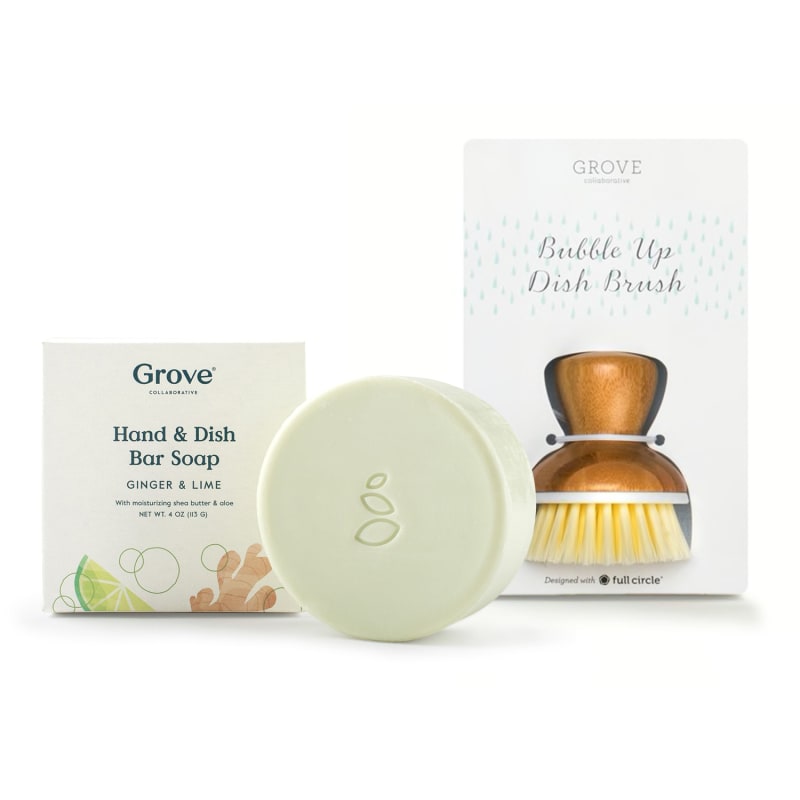 Grove Co. grove co. bubble-up dish soap dispenser & brush set
