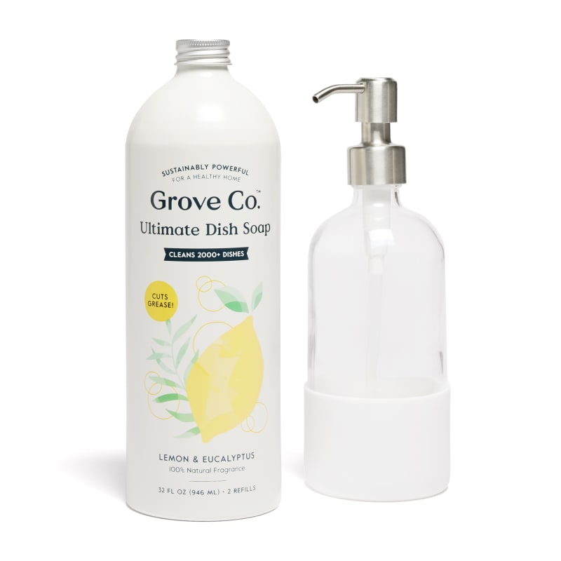Grove Co. Hand & Dish Bar Soap with Replacement Dish Brush Set
