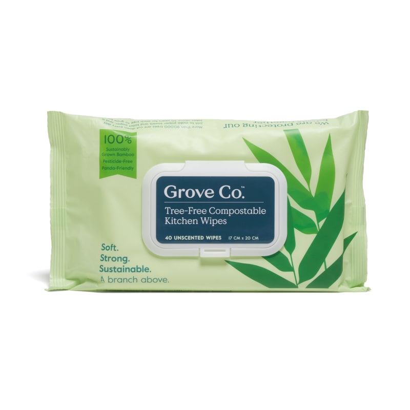 Grove Co. Tree-Free Compostable Kitchen Wipes - 100% Bamboo