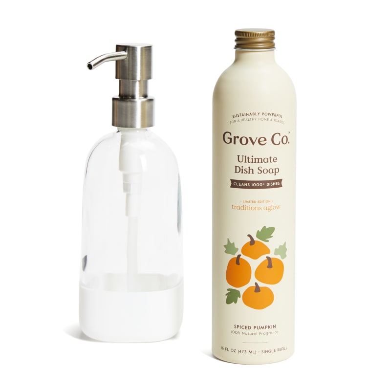 Grove Co. Ultimate Dish Soap + Bubble Up Dish Soap Dispenser & Brush Set -  Fresh Horizons