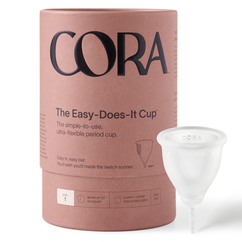 CORA CUP Size 1 Menstrual Period Cup Reusable Ultra Soft Silicone